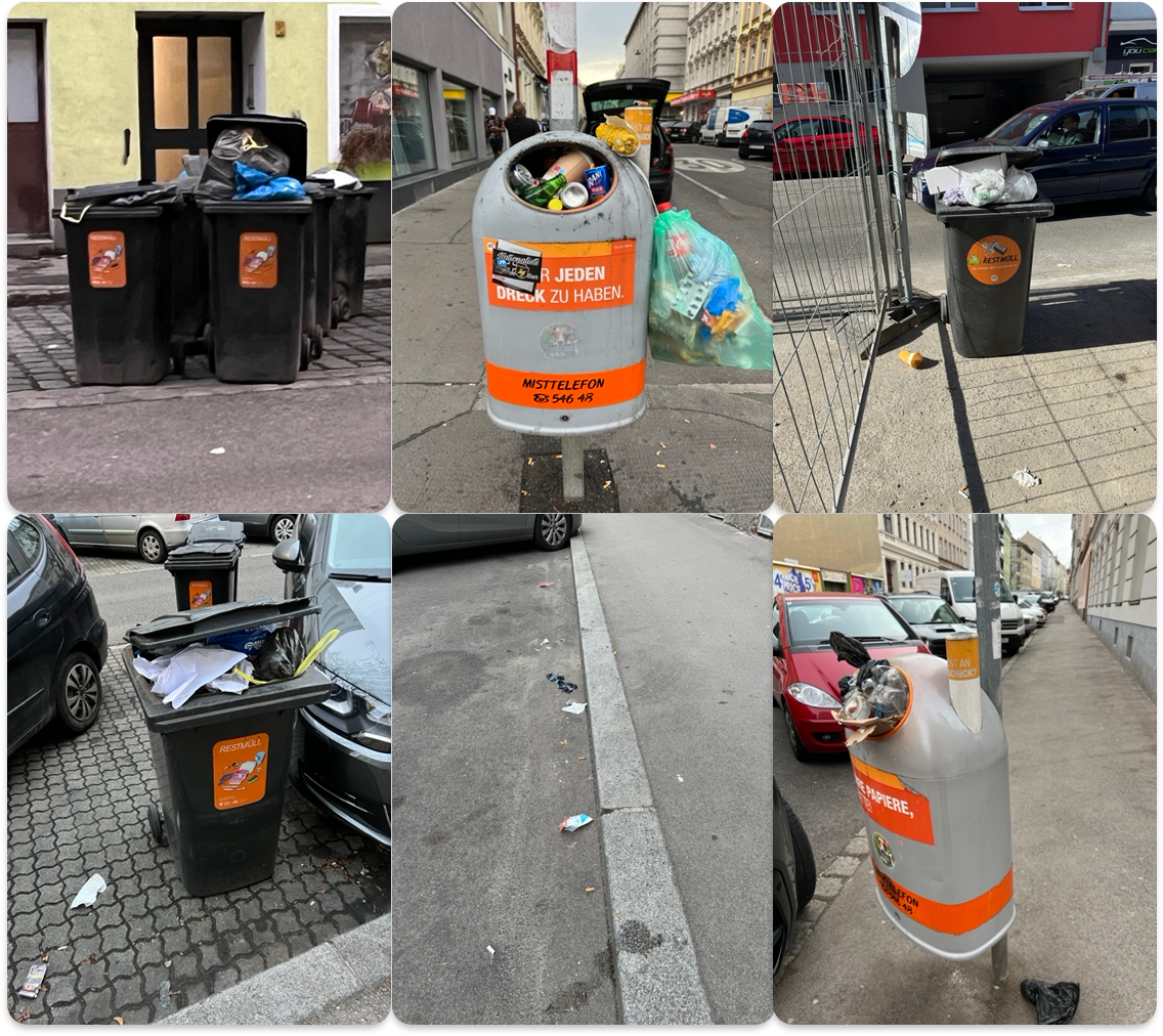 Verschmutzte Wiener Straßen